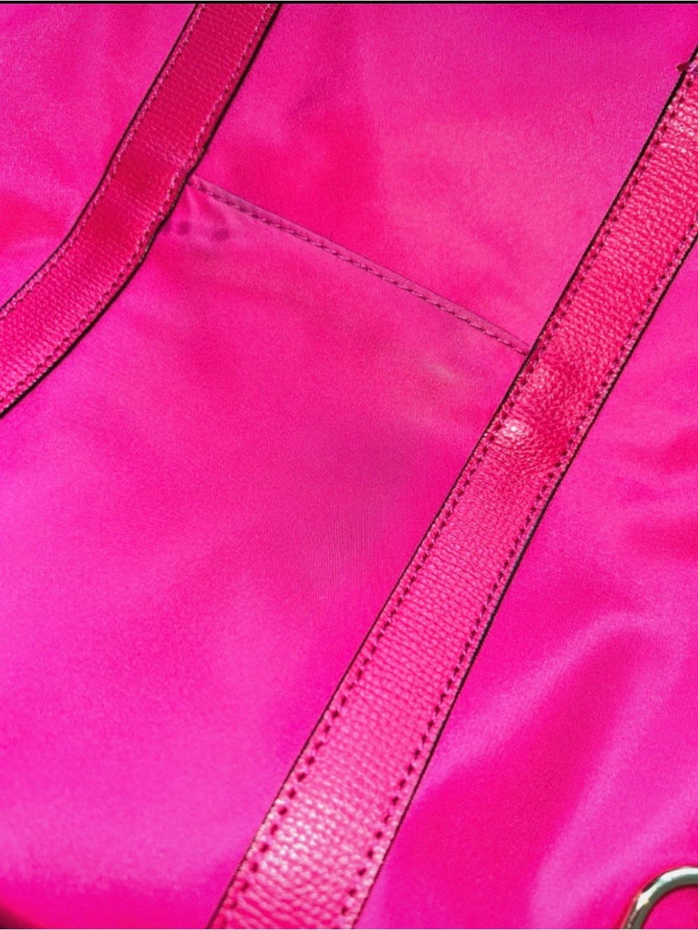 Henri Bendel West 57th Pink Convertible Backpack Tote Nylon Leather Rare - Picture 8 of 8